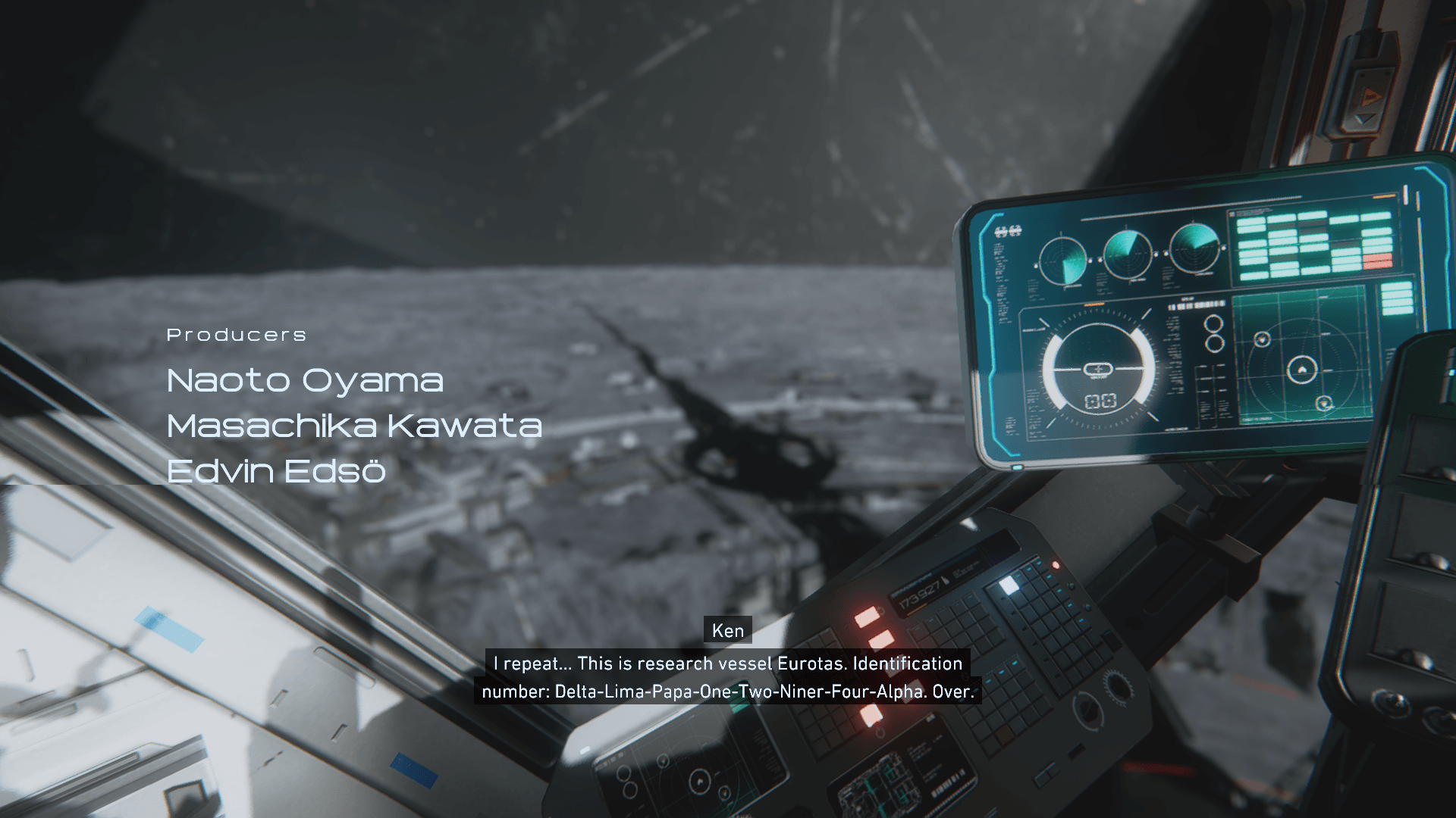 Credits screenshot of Pragmata video game interface.
