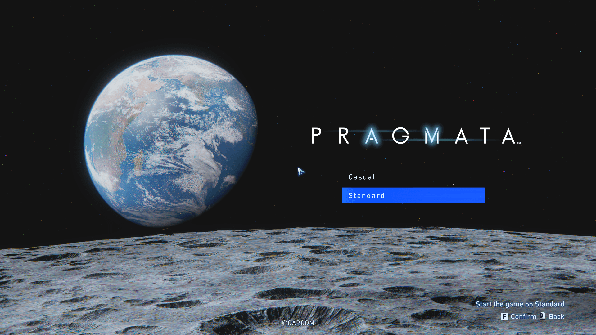 Difficulty Selection screenshot of Pragmata video game interface.