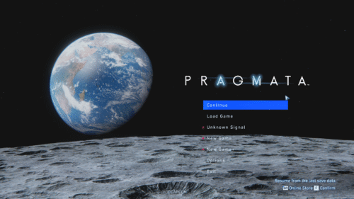 Main Menu screenshot of Pragmata video game interface.