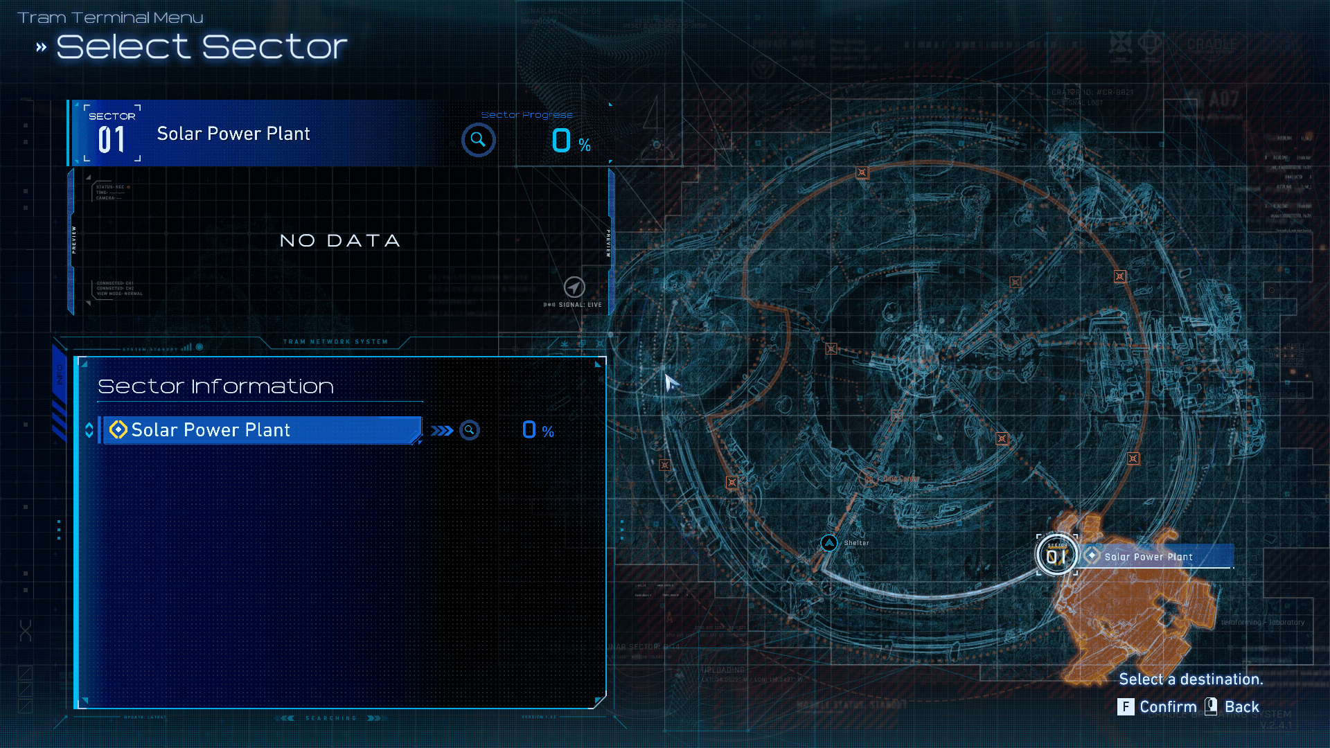 Map screenshot of Pragmata video game interface.