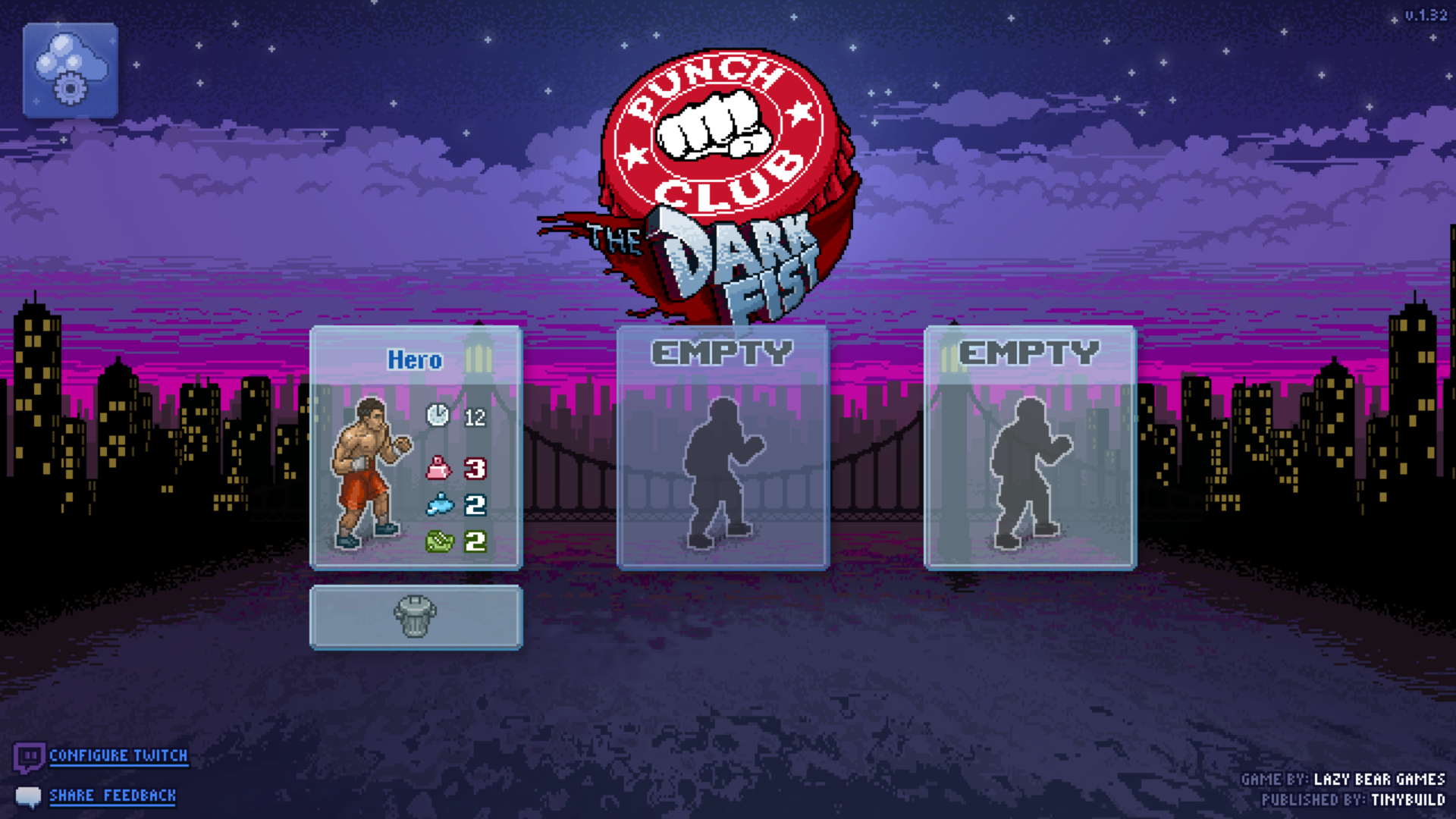 Select game screenshot of Punch Club video game interface.