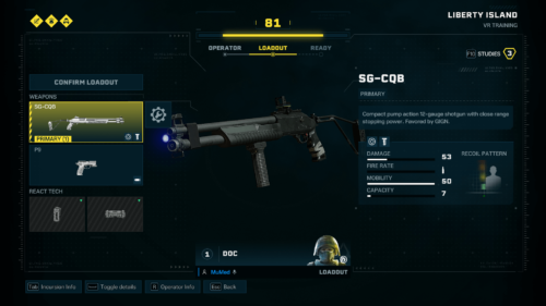 Loadout screenshot of Rainbow Six Siege Extraction video game interface.