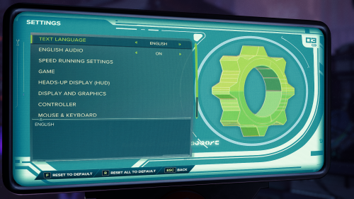 Settings screenshot of Ratchet & Clank: Rift Apart video game interface.