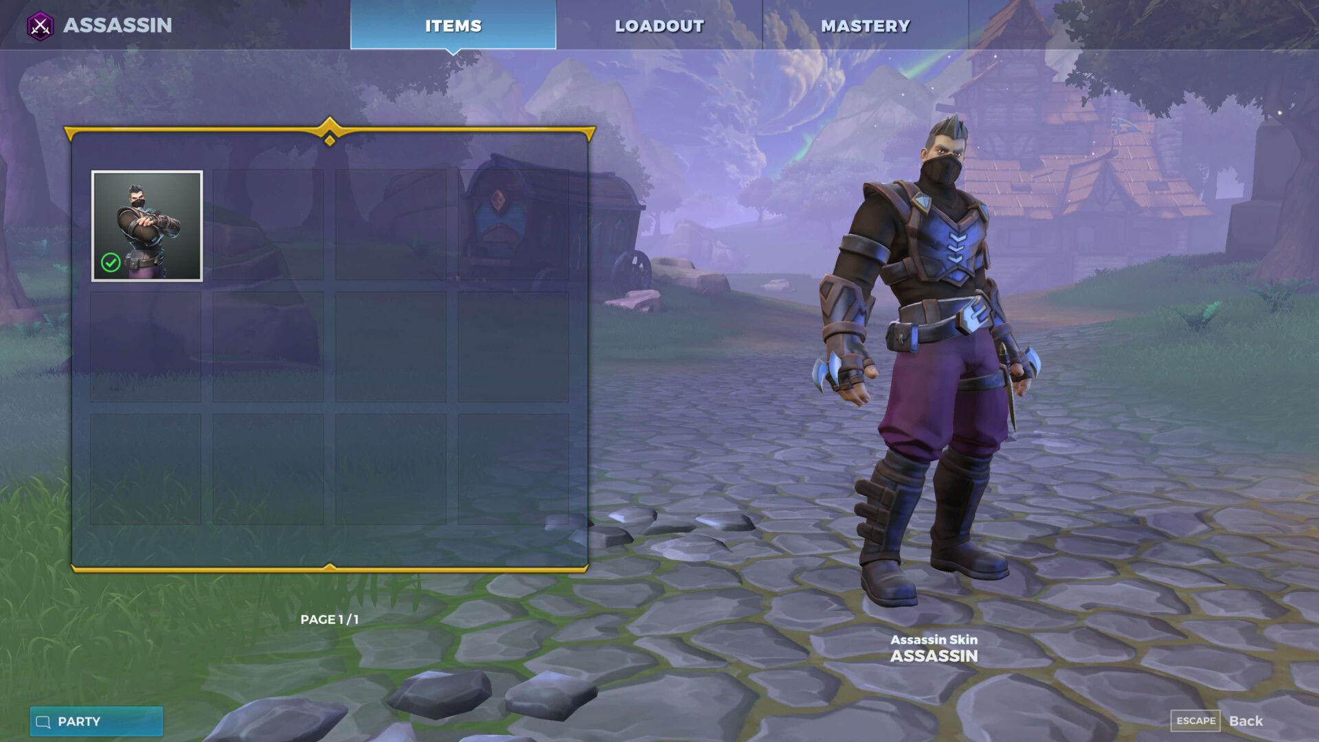 Items screenshot of Realm Royale video game interface.