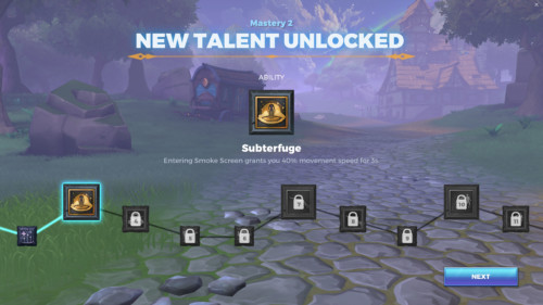 New talent unlocked screenshot of Realm Royale video game interface.