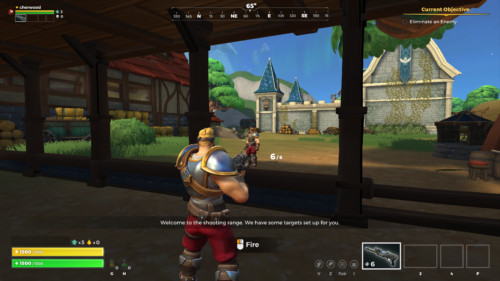 Tutorial screenshot of Realm Royale video game interface.