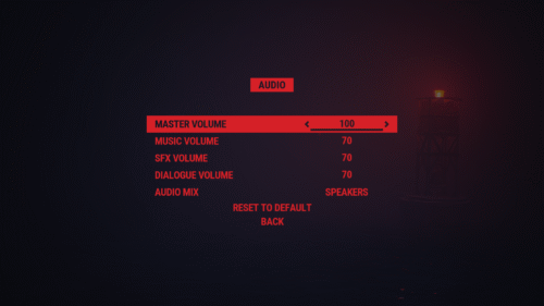 Audio screenshot of Reanimal video game interface.