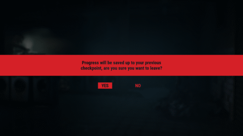 Confirmation screenshot of Reanimal video game interface.