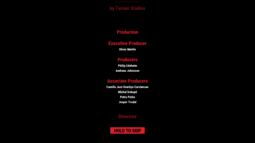 Credits screenshot of Reanimal video game interface.