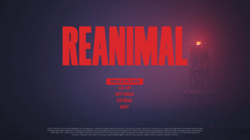 Main Menu screenshot of Reanimal video game interface.