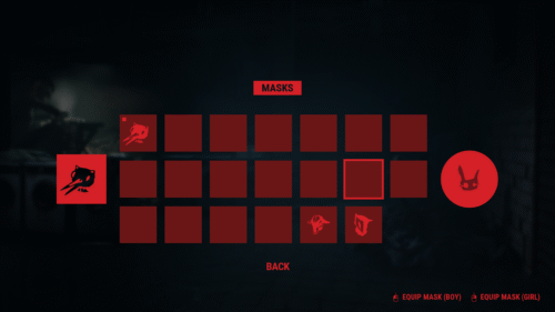 Masks screenshot of Reanimal video game interface.