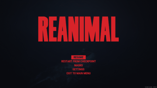 Pause screenshot of Reanimal video game interface.