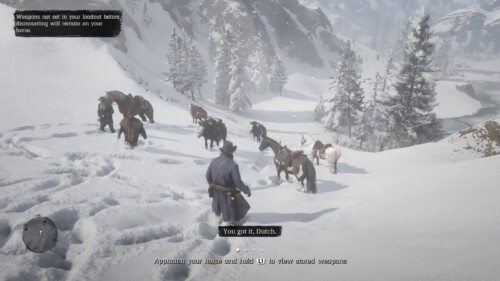 HUD screenshot of Red Dead Redemption 2 video game interface.