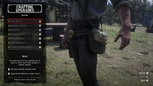 Inventory screenshot of Red Dead Redemption 2 video game interface.