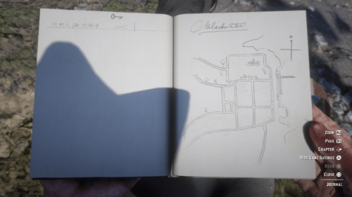 Map screenshot of Red Dead Redemption 2 video game interface.