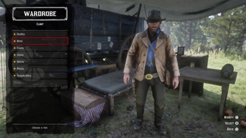 Invenory screenshot of Red Dead Redemption 2 video game interface.