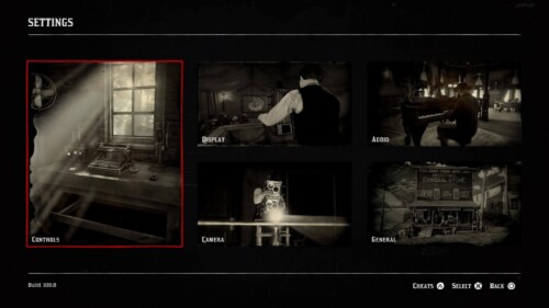 Settings screenshot of Red Dead Redemption 2 video game interface.