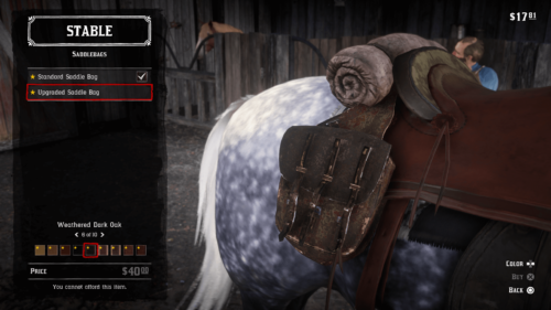 Stable screenshot of Red Dead Redemption 2 video game interface.