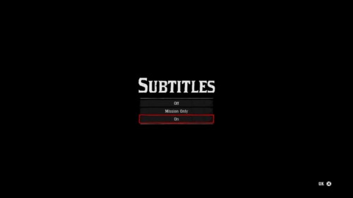 Subtitles screenshot of Red Dead Redemption 2 video game interface.