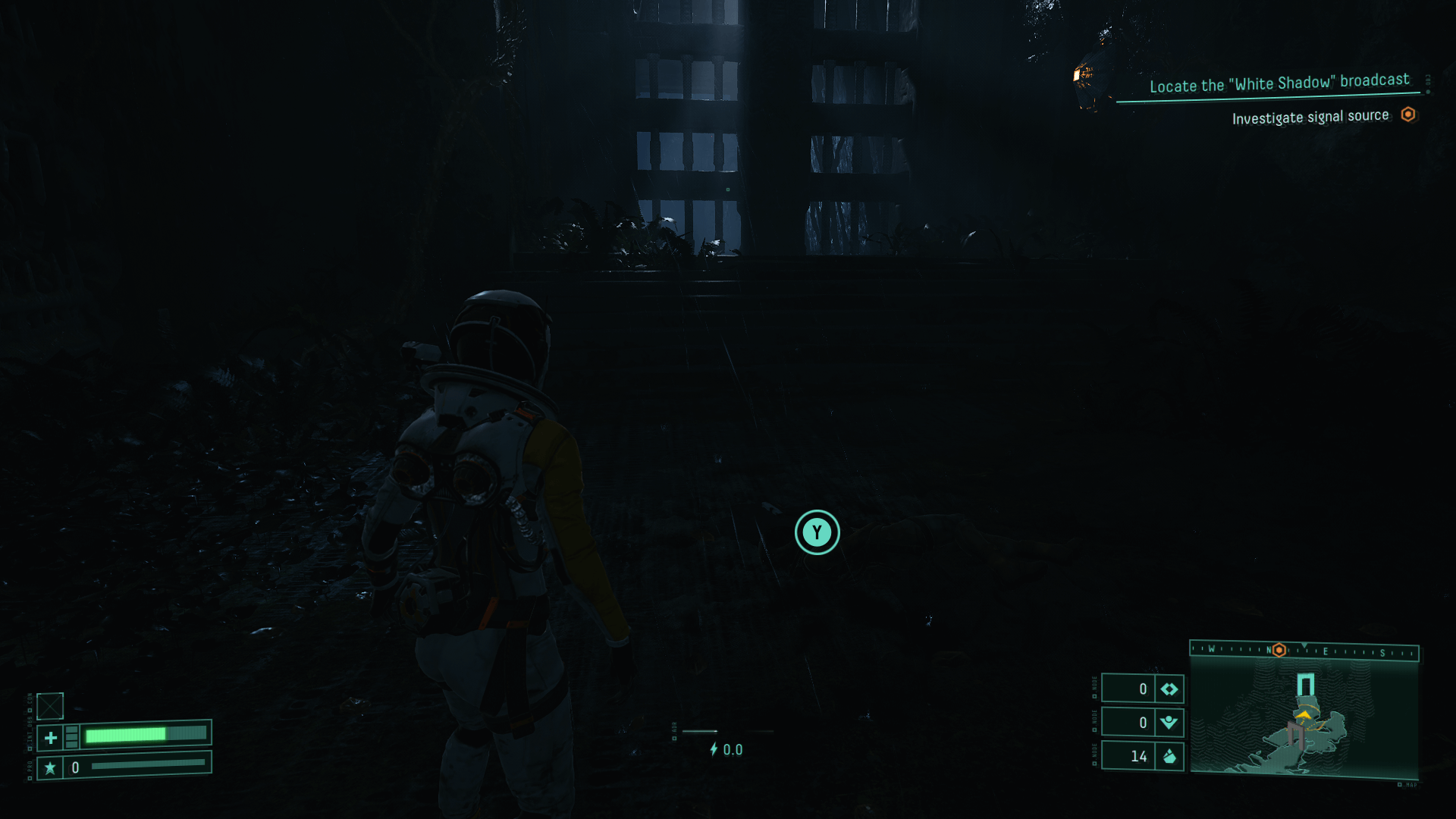 Interact screenshot of Returnal video game interface.
