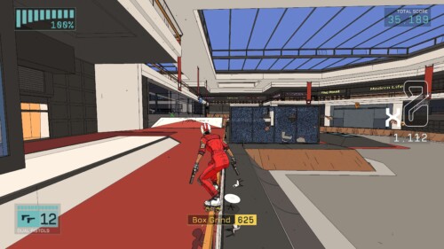 x2 combo screenshot of Rollerdrome video game interface.