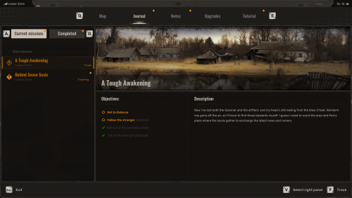 Journal screenshot of S.T.A.L.K.E.R. 2: Heart of Chornobyl video game interface.