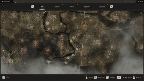 Map screenshot of S.T.A.L.K.E.R. 2: Heart of Chornobyl video game interface.