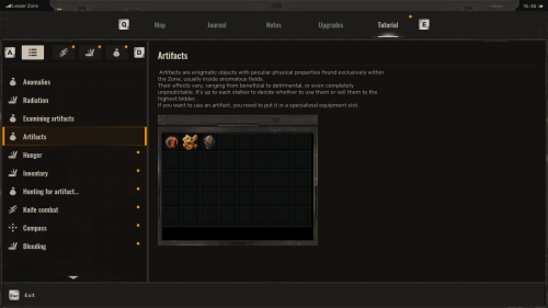 Tutorial screenshot of S.T.A.L.K.E.R. 2: Heart of Chornobyl video game interface.