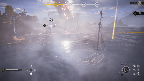 HUD screenshot of Skull and Bones video game interface.