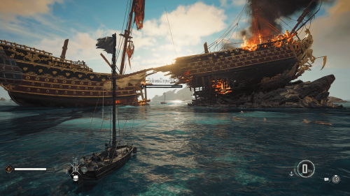 HUD screenshot of Skull and Bones video game interface.