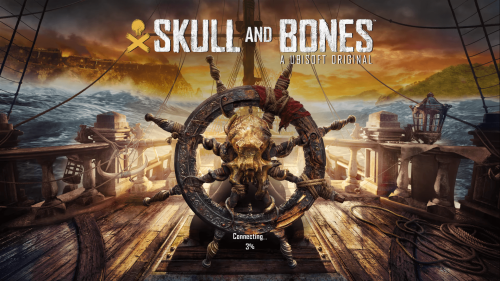 Loading screenshot of Skull and Bones video game interface.