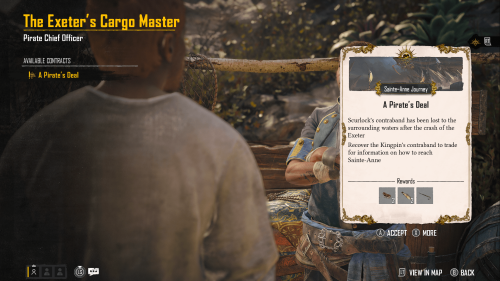Quest screenshot of Skull and Bones video game interface.
