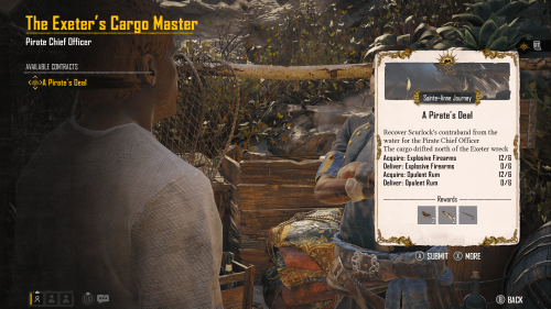 Quest screenshot of Skull and Bones video game interface.