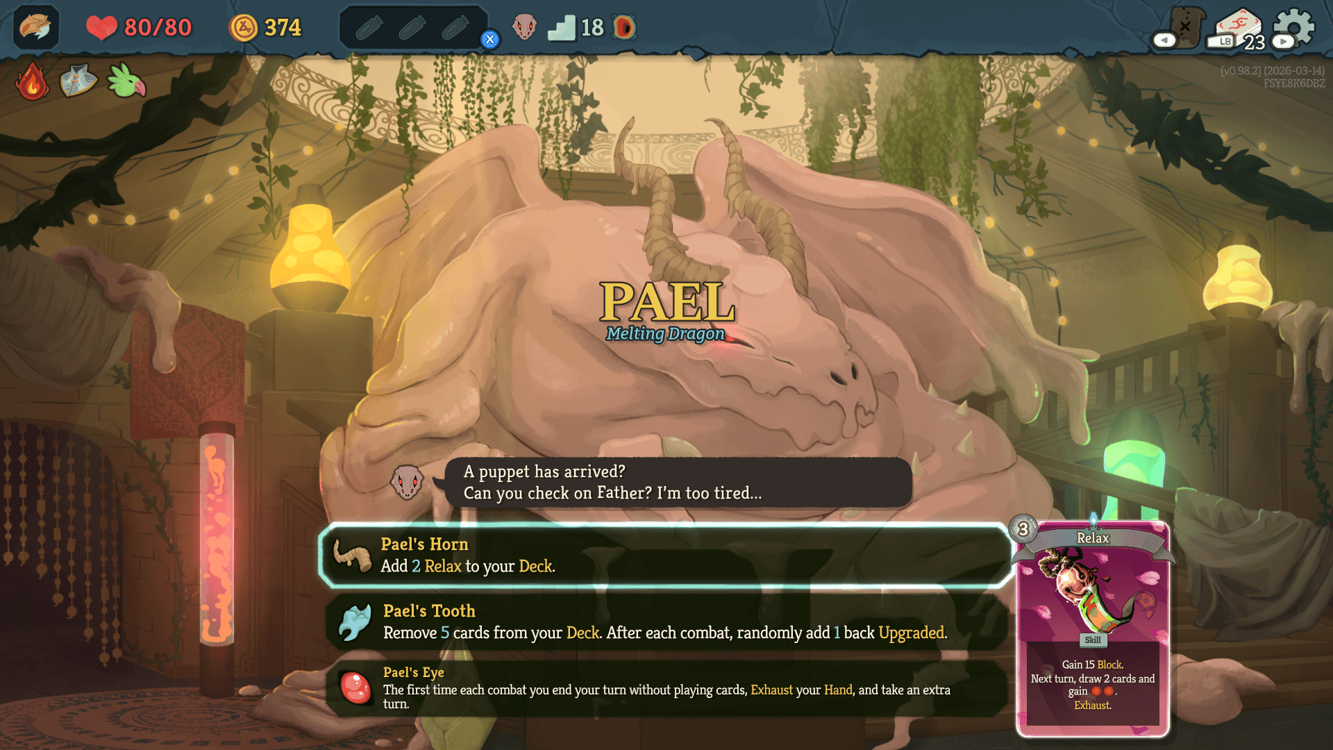 Dialogue screenshot of Slay The Spire 2 video game interface.