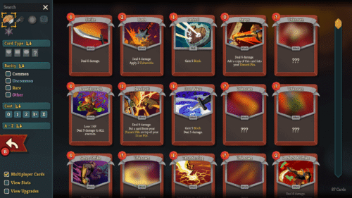 Cards screenshot of Slay The Spire 2 video game interface.