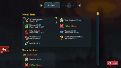Stats screenshot of Slay The Spire 2 video game interface.