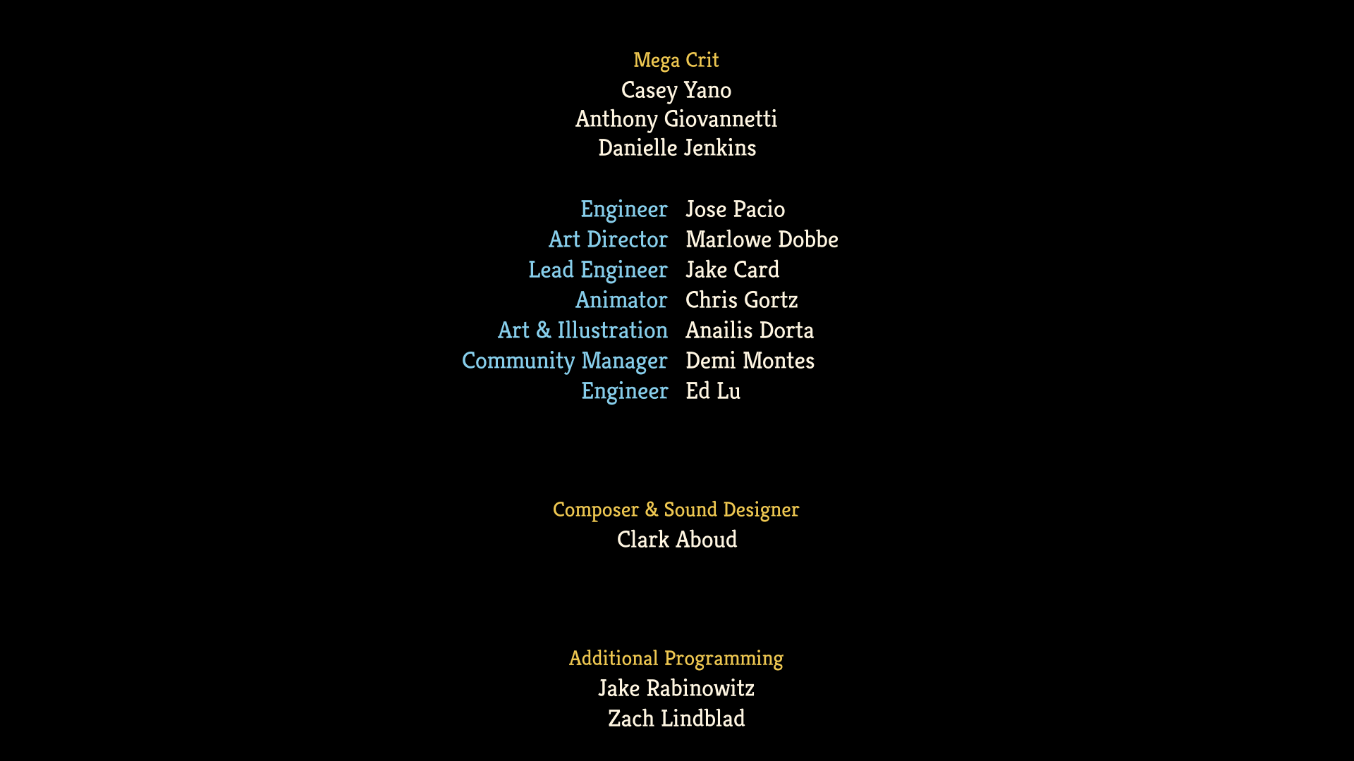 Credits screenshot of Slay The Spire 2 video game interface.