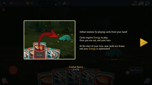 Tutorial screenshot of Slay The Spire 2 video game interface.