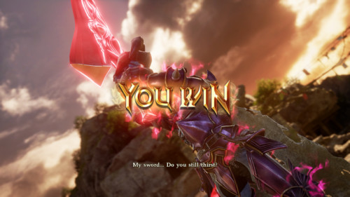 You win screenshot of SoulCalibur VI video game interface.