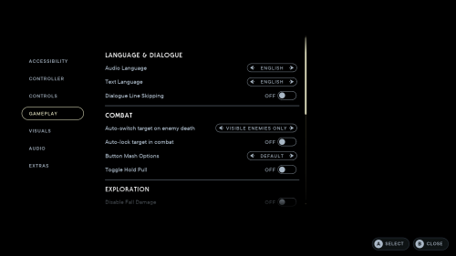 Gameplay screenshot of Star Wars Jedi: Survivor video game interface.