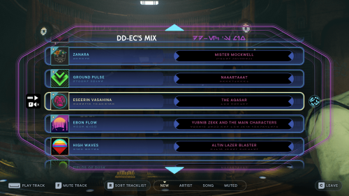 Music Box screenshot of Star Wars Jedi: Survivor video game interface.