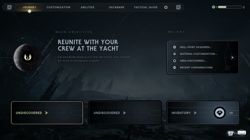 Pause screenshot of Star Wars Jedi: Survivor video game interface.