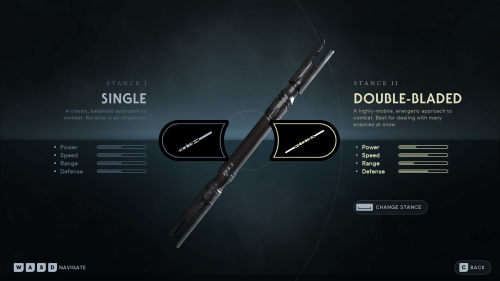 Stance screenshot of Star Wars Jedi: Survivor video game interface.