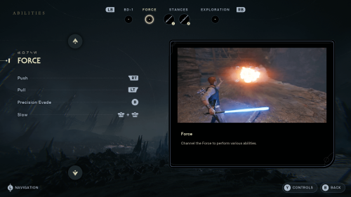 Tutorial screenshot of Star Wars Jedi: Survivor video game interface.