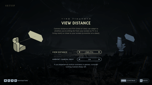 View Distance screenshot of Star Wars Jedi: Survivor video game interface.