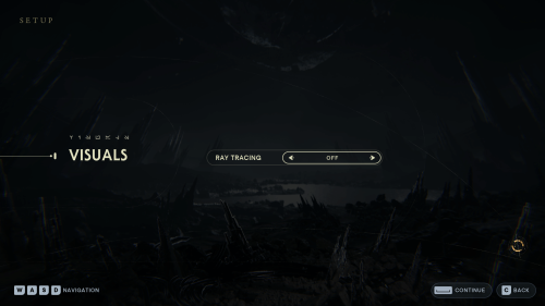 Visuals screenshot of Star Wars Jedi: Survivor video game interface.