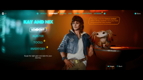 Equipment screenshot of Star Wars Outlaws video game interface.