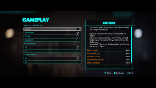 Gameplay screenshot of Star Wars Outlaws video game interface.