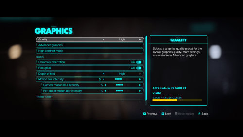 Graphics screenshot of Star Wars Outlaws video game interface.