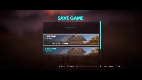Save Game screenshot of Star Wars Outlaws video game interface.